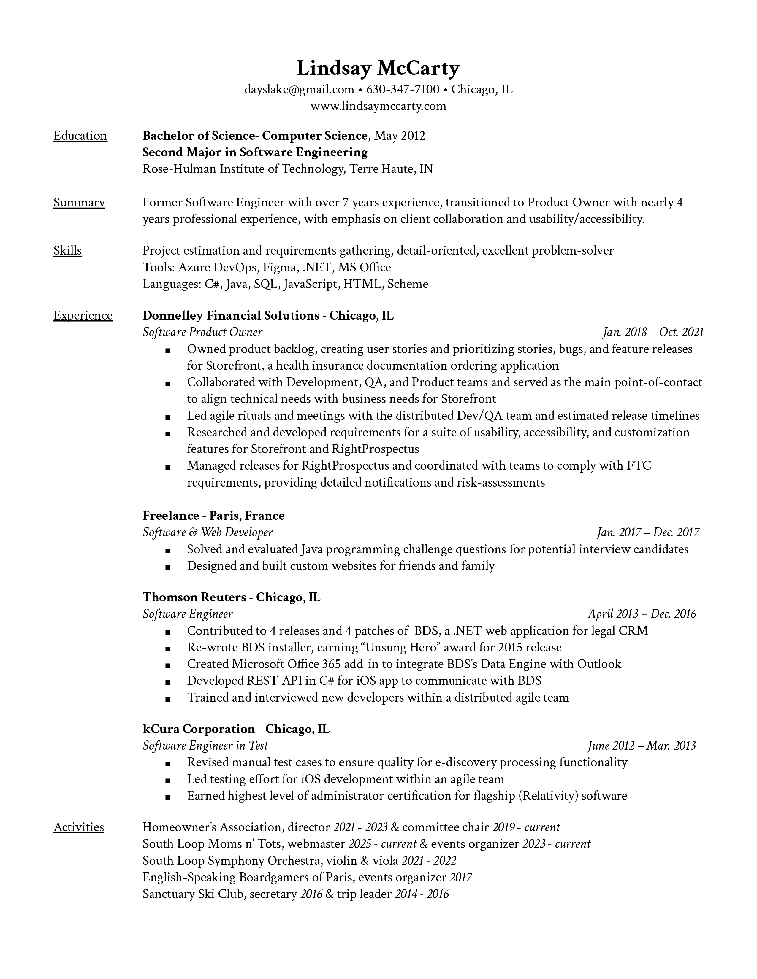 McCarty R&eacute;sum&eacute;